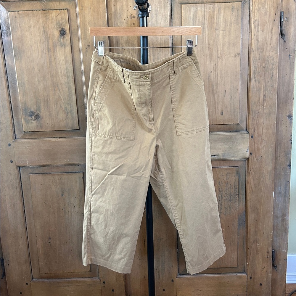 Talbots Tan High Waist Patch Pocket Crop Pants